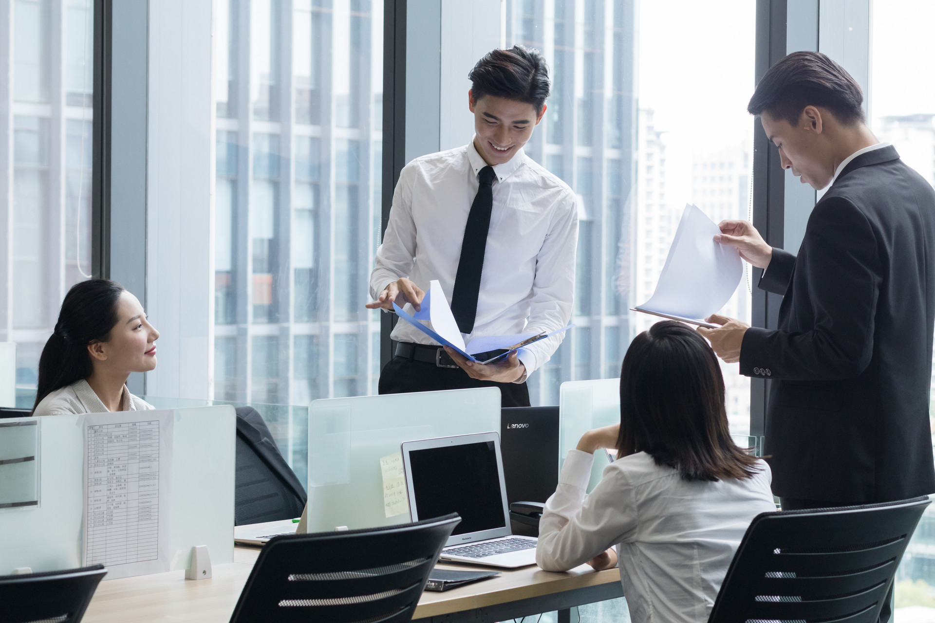 Team in office meeting