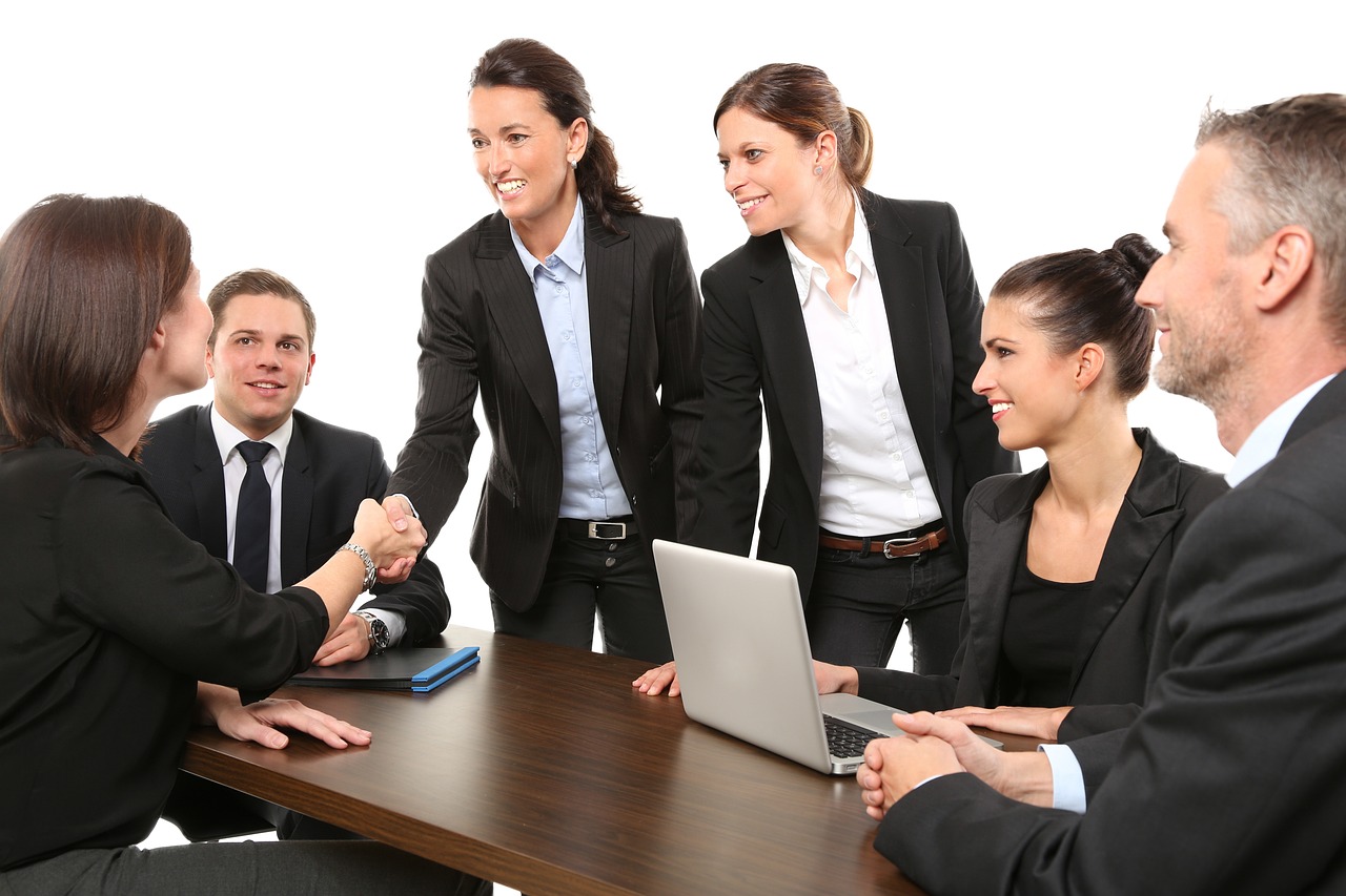 Team in office meeting